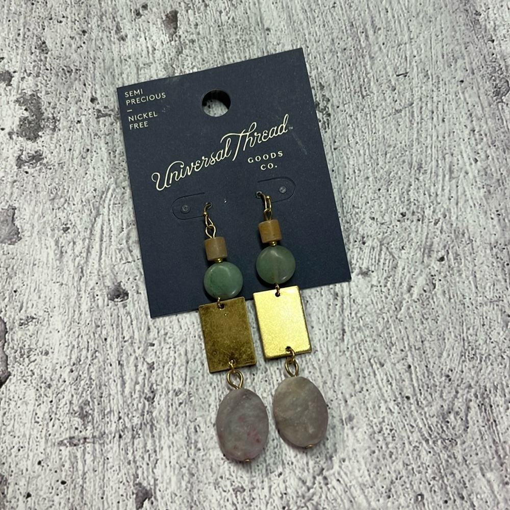 🛍 6 for $35 • NWT Universal Thread Semi-Precious Multicolor Stone Dangle Earring